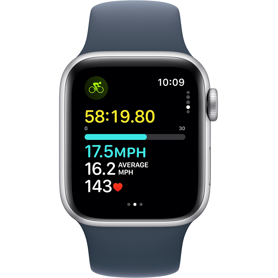 Apple Watch SE 2 40mm Silver Aluminum Case with Storm Blue Sport Band- Фото 3