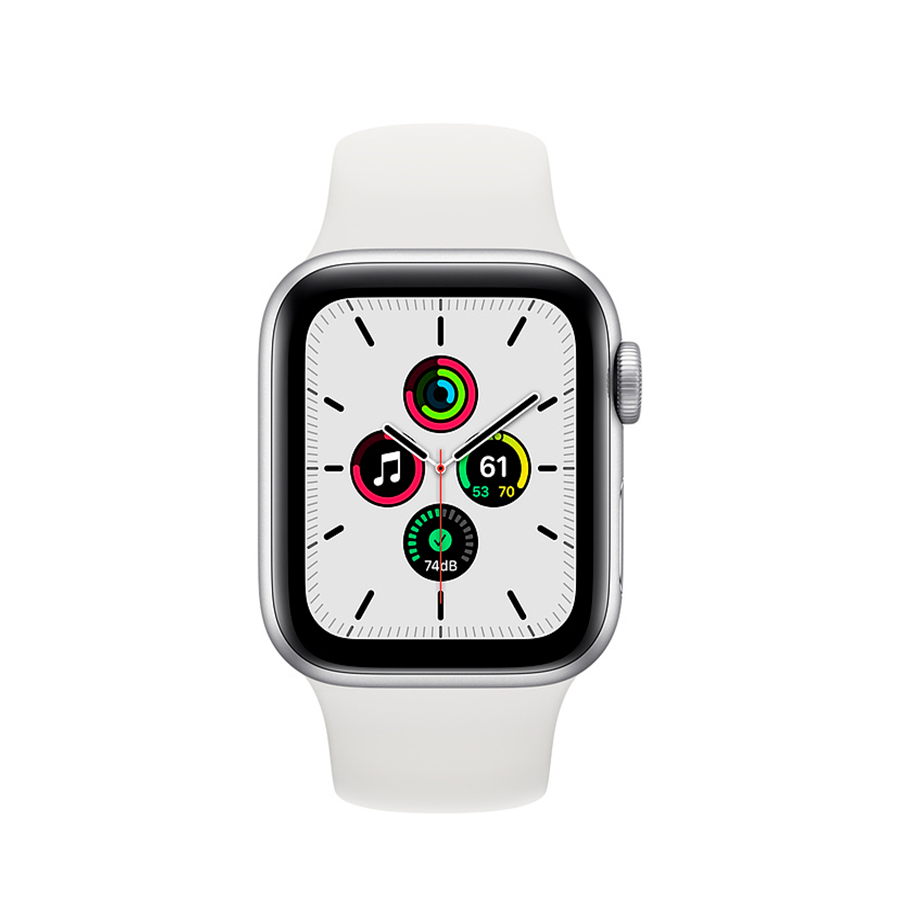 Apple Watch SE 44mm Silver with White Sport Band- Фото 2
