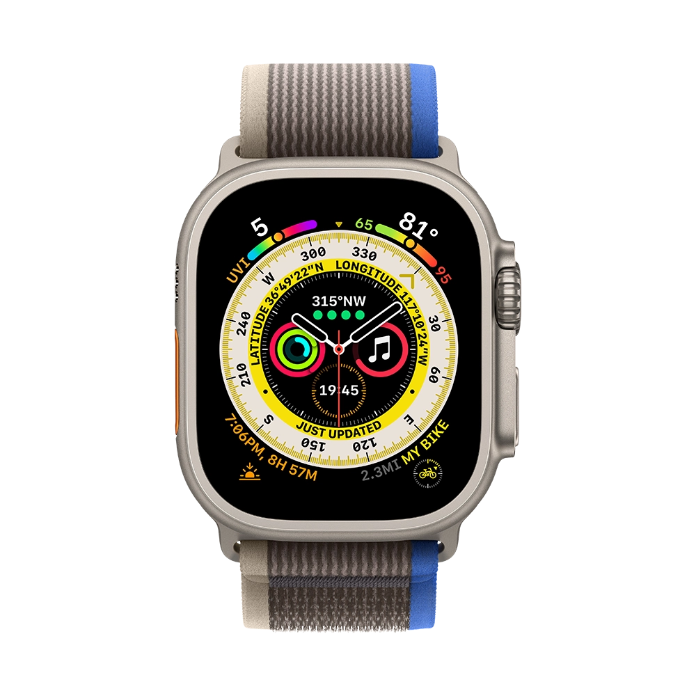 Apple Watch Ultra 49mm GPS + LTE Titanium Case with Blue/Gray Trail Loop- Фото 2