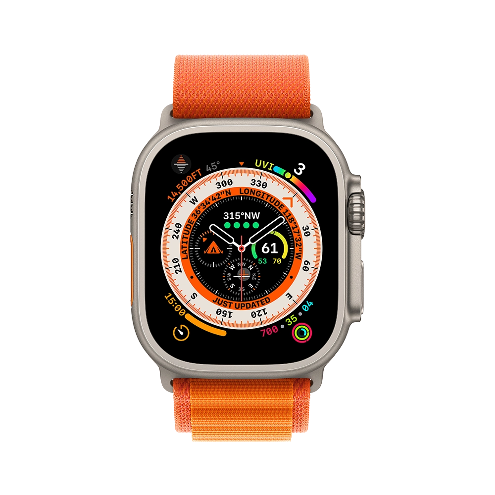 Apple Watch Ultra 49mm GPS + LTE Titanium Case with Orange Alpine Loop- Фото 2