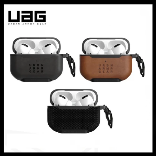 Чохол Leather Case UAG for AirPods Pro 2 з карабіном Carbon fibre- Фото 2
