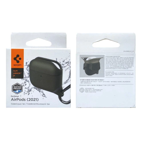 Чохол Water proof case Spigen for AirPods 3 з карабіном Blue- Фото 3